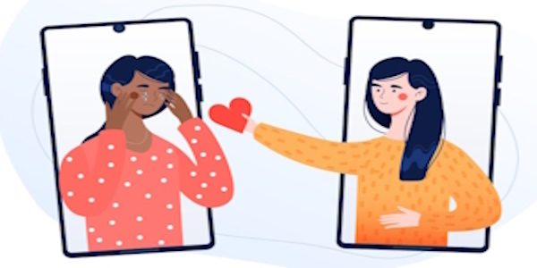 Counseling graphic of women sharing a heart