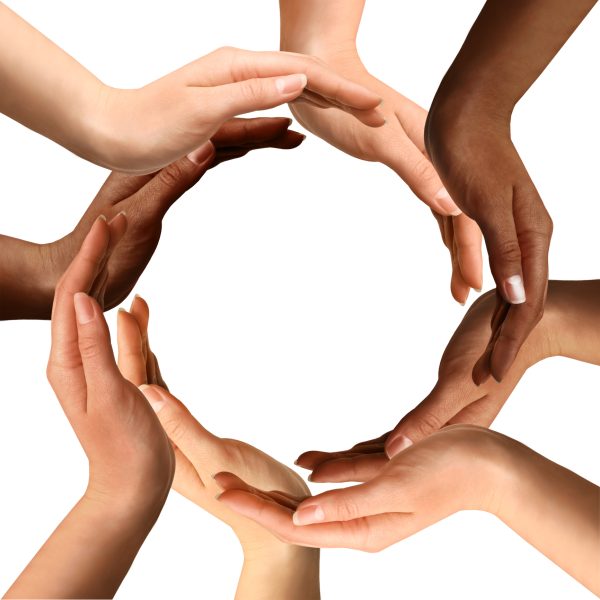 many hands forming one circle