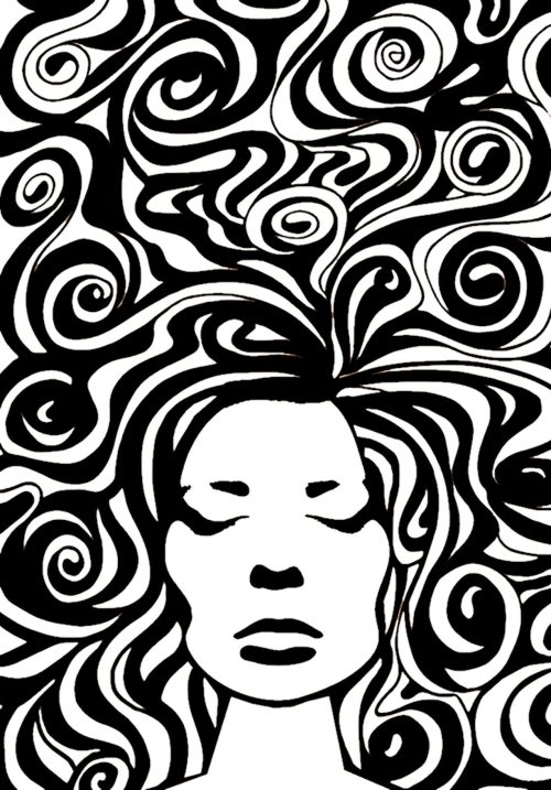 psychedelic woman head