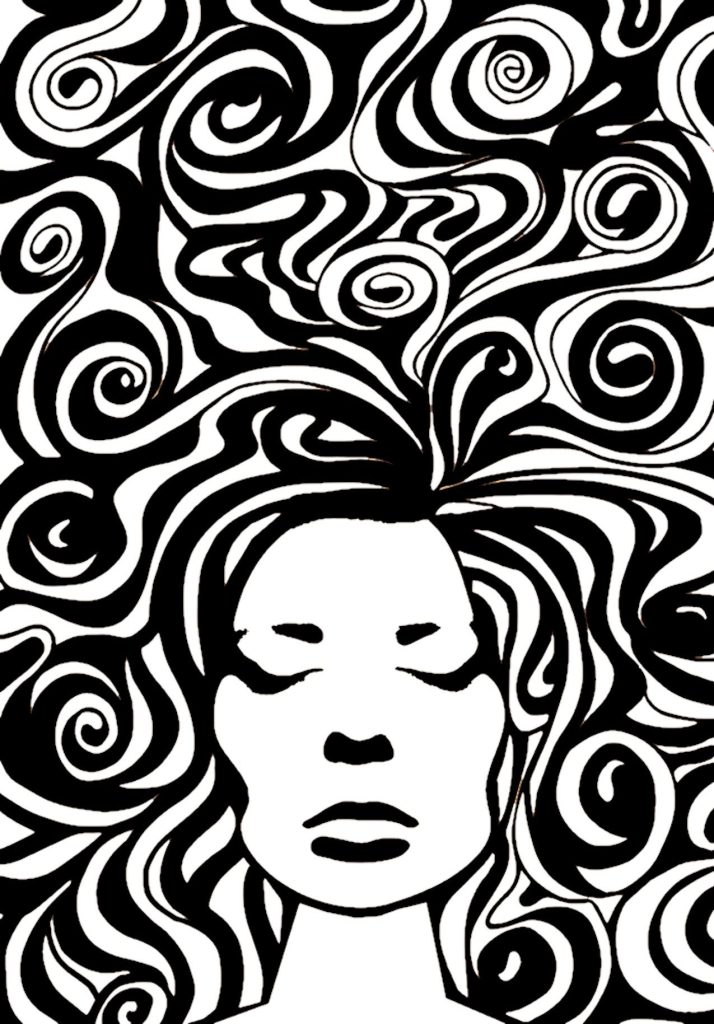 psychedelic woman head