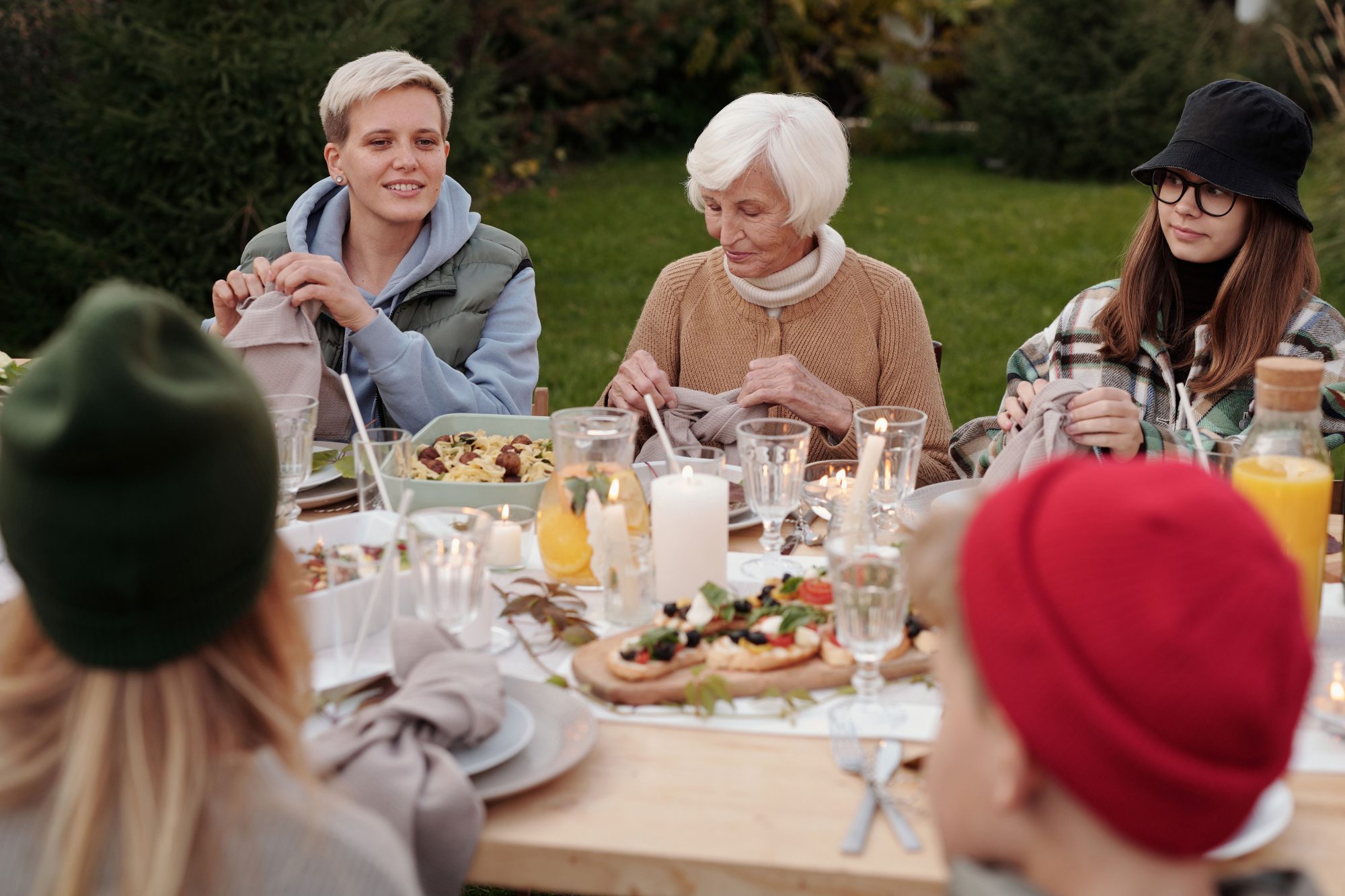 People of different generations gathering around a table