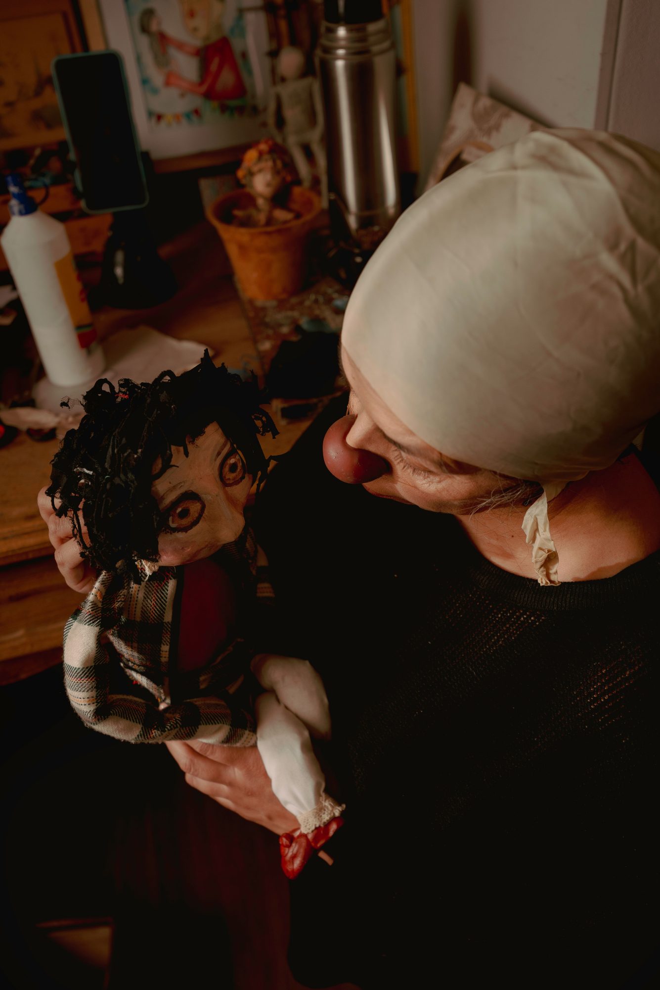 Person holding puppet